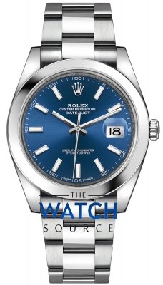 Rolex Datejust 41mm Stainless Steel 126300 Blue Index Oyster watch